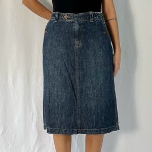 Lauren Ralph Lauren Denim Knee Length Pencil Skirt
